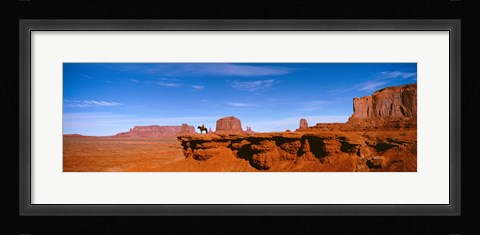 Framed Person riding a horse on a landscape, Monument Valley, Arizona, USA Print