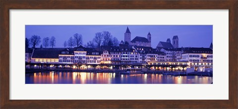 Framed Evening, Lake Zurich, Rapperswil, Switzerland Print