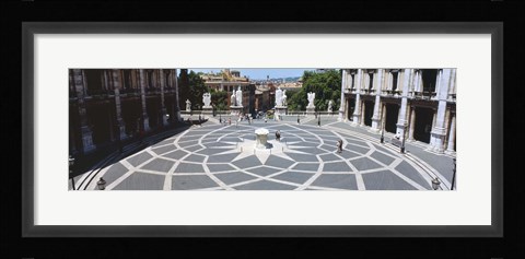 Framed High angle view of a town square, Piazza del Campidoglio, Rome, Lazio, Italy Print