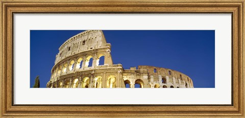 Framed Low angle view of ruins of an amphitheater, Coliseum, Rome, Lazio, Italy Print