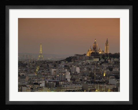 Framed Eiffel Tower Sacred Heart Paris France Print