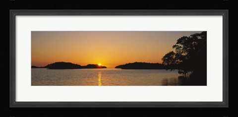 Framed Refection of sun in water, Everglades National Park, Miami, Florida, USA Print