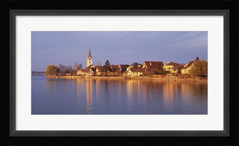 Framed Switzerland, Berlingen, Town along a shore Print