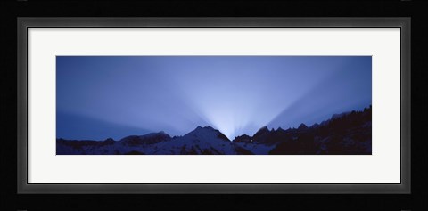 Framed Sun Rays, Canton Glarus, Switzerland Print