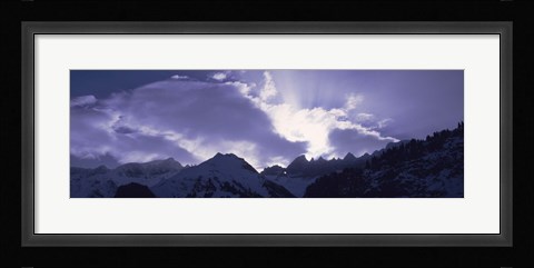 Framed Switzerland, Canton Glarus, View of clouds over snow covered peaks Print