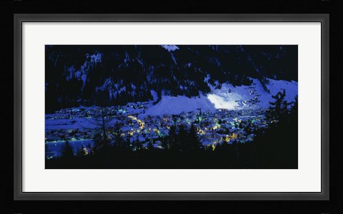 Framed High angle view of a town, Davos, Switzerland Print