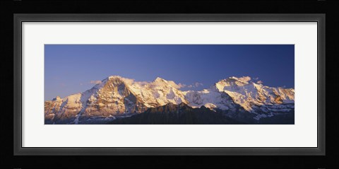 Framed Low Angle View Of Snowcapped Mountains, Bernese Oberland, Switzerland Print