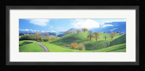 Framed Rolling Landscape, Zug, Switzerland Print