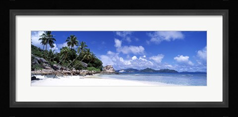Framed Beach on La Digue Island Seychelles Print