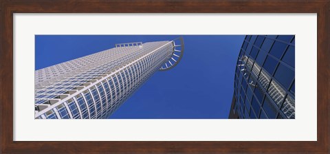 Framed Low Angle View Of Bank Buildings, Frankfurt, Germany Print