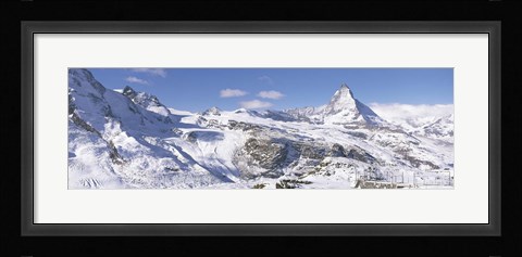 Framed Snow Covered Slopes, Matterhorn Switzerland Print