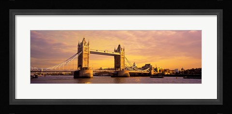 Framed Tower Bridge London England with Orange Sky Print