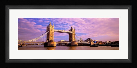 Framed Tower Bridge London England with Purple Sky Print