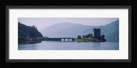 Framed Castle at the lakeside, Eilean Donan Castle, Loch Duich, Highlands Region, Scotland Print