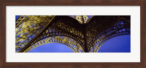 Framed France, Paris, Eiffel Tower, from below Print