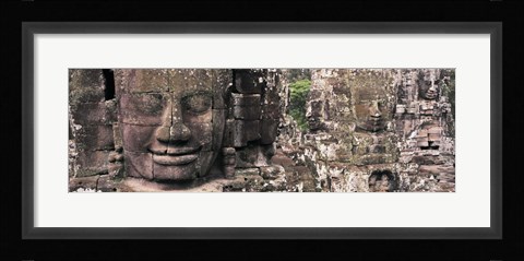 Framed Stone Faces Bayon Angkor Siem Reap Cambodia Print
