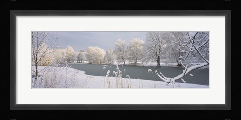 Framed Lake Schubelweiher Kusnacht Switzerland Print