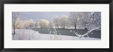 Framed Lake Schubelweiher Kusnacht Switzerland Print