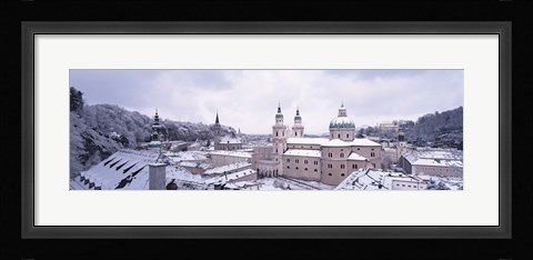 Framed Salzburg in winter, Austria Print