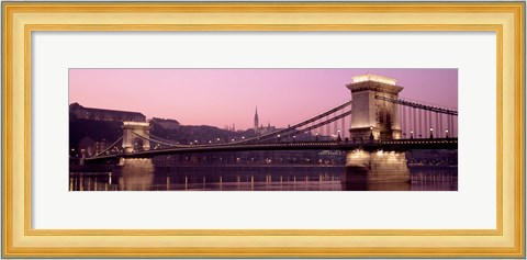 Framed Hungary, Budapest, Szechenyi Lanchid Print