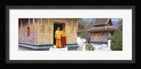 Framed Monks Wat Xien Thong Luang Prabang Laos Print