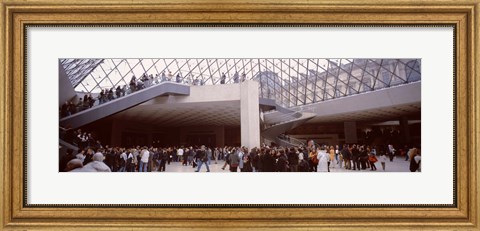 Framed Tourists in a museum, Louvre Museum, Paris, France Print