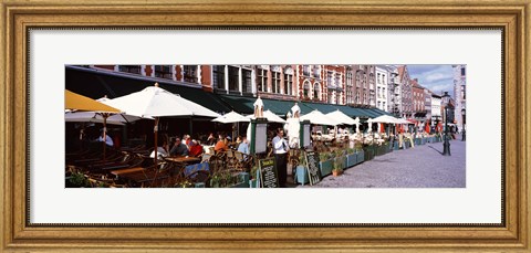 Framed Group of people in a restaurant, Bruges, Belgium Print
