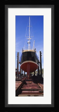 Framed Low angle view of a sailing ship at a shipyard, Antigua Print
