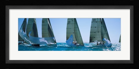 Framed Sailboats, Key West, Florida Print