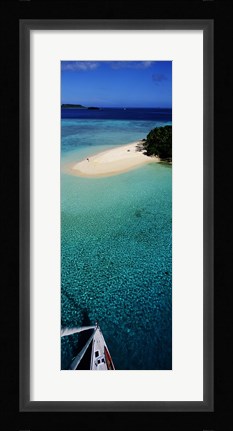 Framed Island With Boat Tonga South Pacific Print