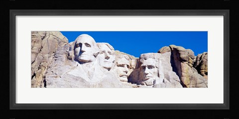 Framed Mount Rushmore, South Dakota (white) Print