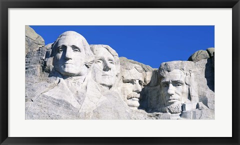 Framed Mount Rushmore in White Print
