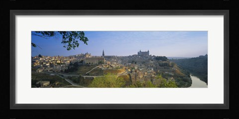 Framed Aerial View Of A City, Toledo, Spain Print