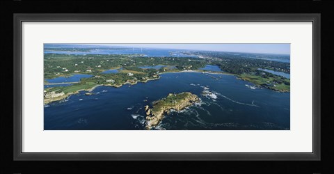 Framed Aerial view of an island, Newport, Rhode Island, USA Print
