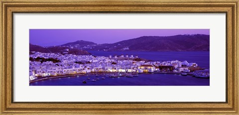 Framed Mykonos at Dusk, Greece Print