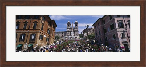 Framed Low angle view of tourist on steps, Spanish Steps, Rome, Italy Print