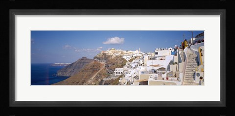 Framed City on a cliff, Santorini, Cyclades Islands, Greece Print