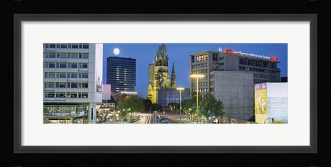 Framed Buildings Lit Up At Night, Berlin, Germany Print