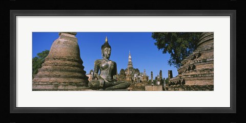 Framed Statue Of Buddha In A Temple, Wat Mahathat, Sukhothai, Thailand Print