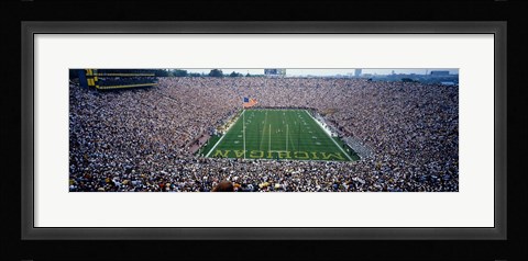 Framed University Of Michigan Football Game, Michigan Stadium, Ann Arbor, Michigan, USA Print