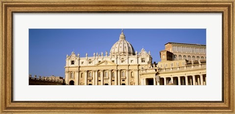 Framed Facade of a basilica, St. Peter&#39;s Basilica, St. Peter&#39;s Square, Vatican City, Rome, Lazio, Italy Print