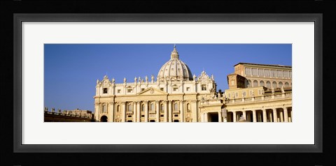 Framed Facade of a basilica, St. Peter's Basilica, St. Peter's Square, Vatican City, Rome, Lazio, Italy Print