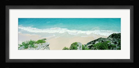 Framed Surf on the shore, Bermuda Print