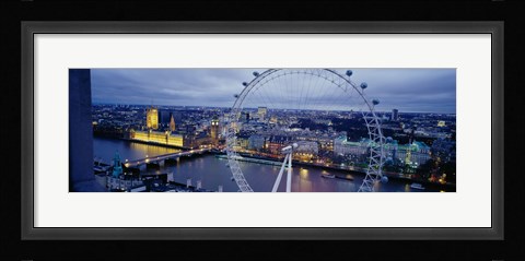 Framed Ferris wheel in a city, Millennium Wheel, London, England Print