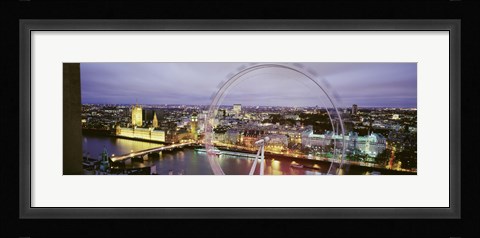 Framed High Angle View Of The Millennium Wheel, London, England, United Kingdom Print