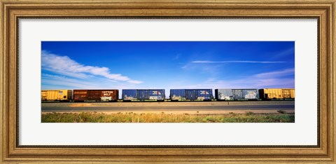 Framed Boxcars Railroad CA Print