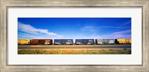 Framed Boxcars Railroad CA Print