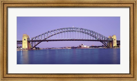 Framed Bridge across a sea, Sydney Harbor Bridge, Sydney, New South Wales, Australia Print