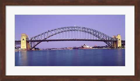 Framed Bridge across a sea, Sydney Harbor Bridge, Sydney, New South Wales, Australia Print