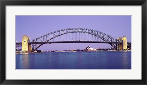 Framed Bridge across a sea, Sydney Harbor Bridge, Sydney, New South Wales, Australia Print
